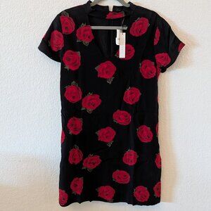 Black dress with roses